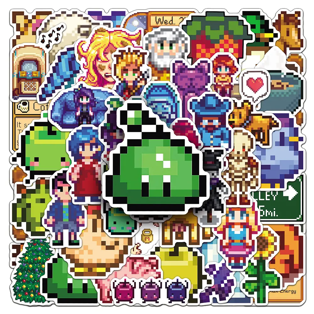 10/30/50pcs Game Stardew Valley Cartoon Stickers Pixel Style Anime Decals DIY Guitar Notebook Laptop Cute Graffiti Sticker Toys