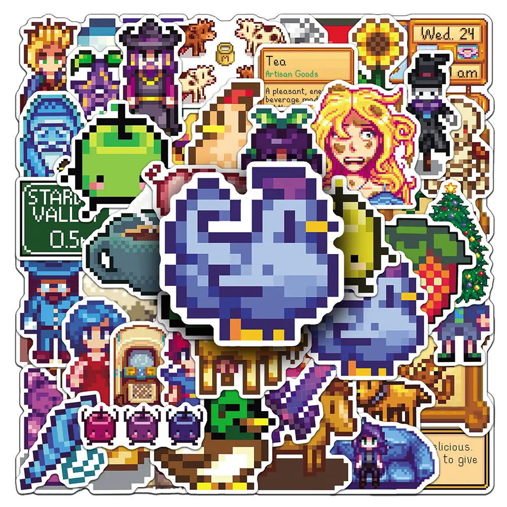 10/30/50pcs Game Stardew Valley Cartoon Stickers Pixel Style Anime Decals DIY Guitar Notebook Laptop Cute Graffiti Sticker Toys