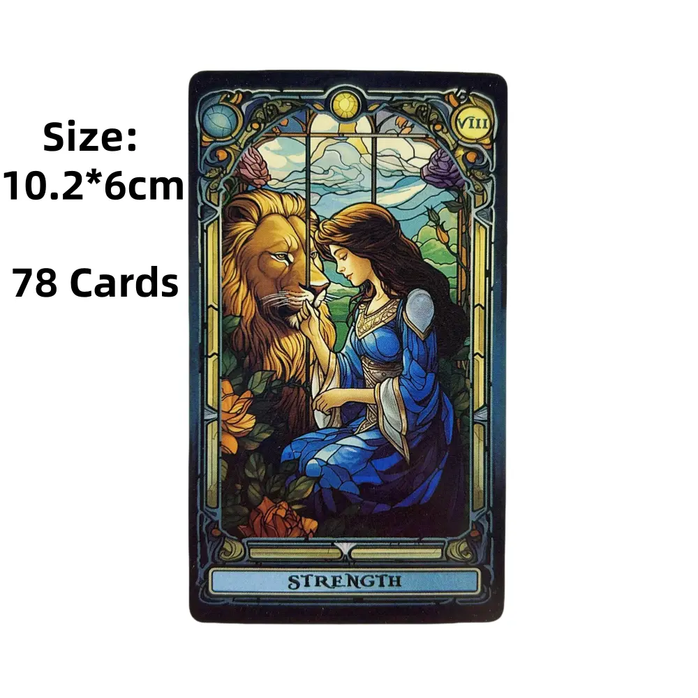 Stained Glass Tarot Cards Deck A 78 Oracle English Visions Divination Edition Deck Borad Playing Games Fortune Telling Game