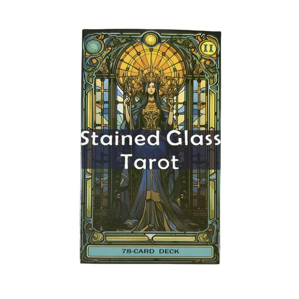 Stained Glass Tarot Cards Deck A 78 Oracle English Visions Divination Edition Deck Borad Playing Games Fortune Telling Game