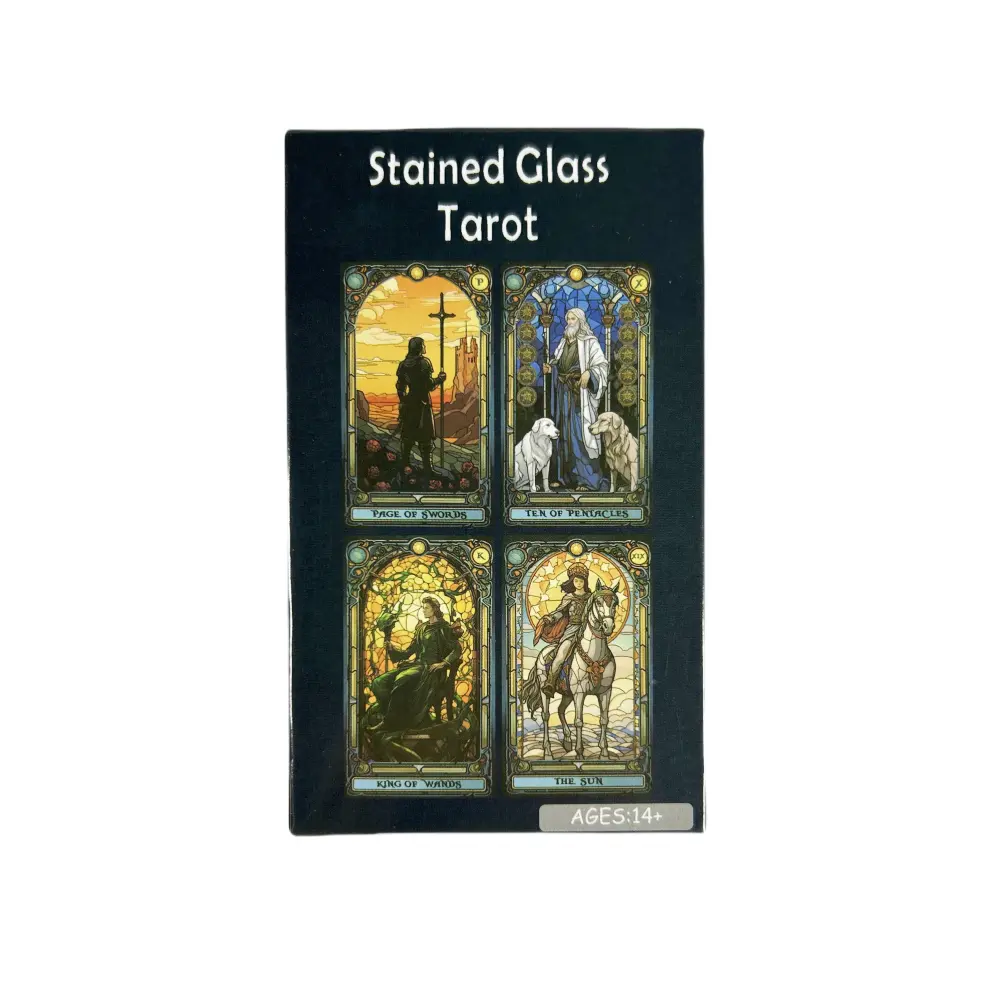 Stained Glass Tarot Cards Deck A 78 Oracle English Visions Divination Edition Deck Borad Playing Games Fortune Telling Game