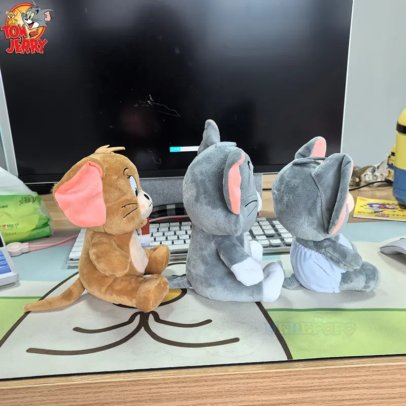 19cm Upgrade Classic Tom and Jerry Plush Toys Cute Plush Animated Toys for Christmas Birthday Gifts Soothing Toys for Children