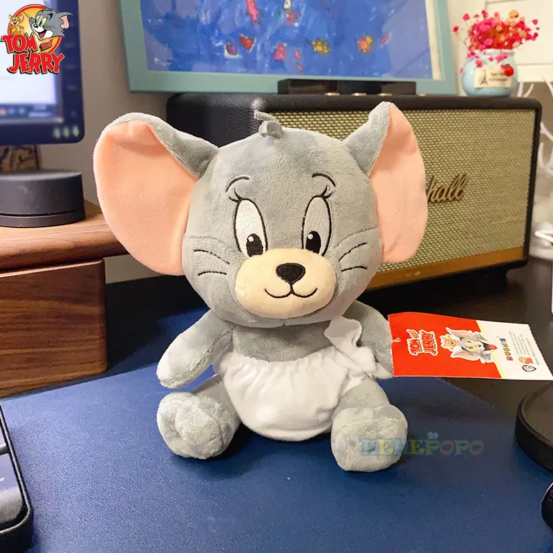 19cm Upgrade Classic Tom and Jerry Plush Toys Cute Plush Animated Toys for Christmas Birthday Gifts Soothing Toys for Children