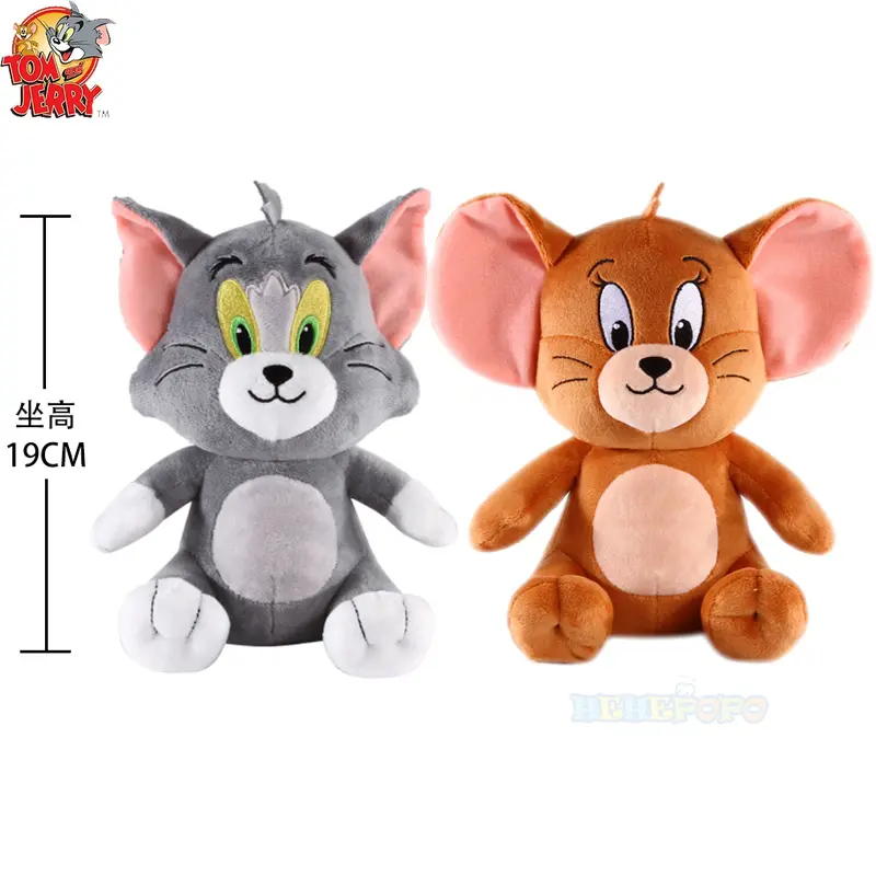19cm Upgrade Classic Tom and Jerry Plush Toys Cute Plush Animated Toys for Christmas Birthday Gifts Soothing Toys for Children