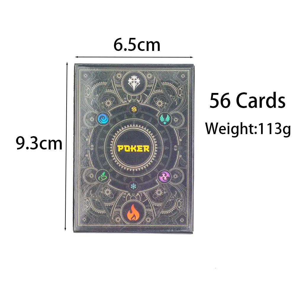 9.3*6.5Cm Anime Genshin Impact Poker 56Cards Gan Yu Shen He Thunder General Bronzing Card Playing Card Collection