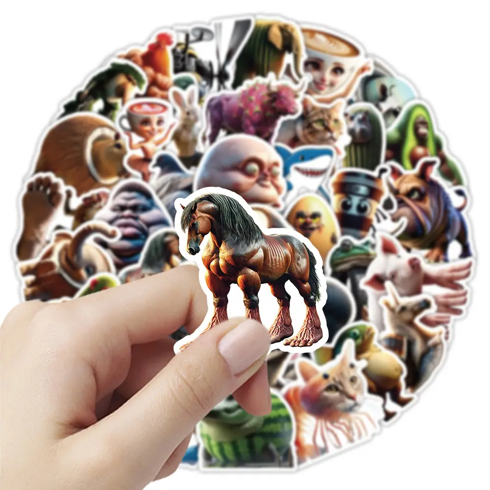 10/30/50PCS Abstract Animal Stickers Tung Tung Sahur Italian Brainrot Animals Cartoon Decal DIY Luggage Phone Cup Guitar Kid Toy
