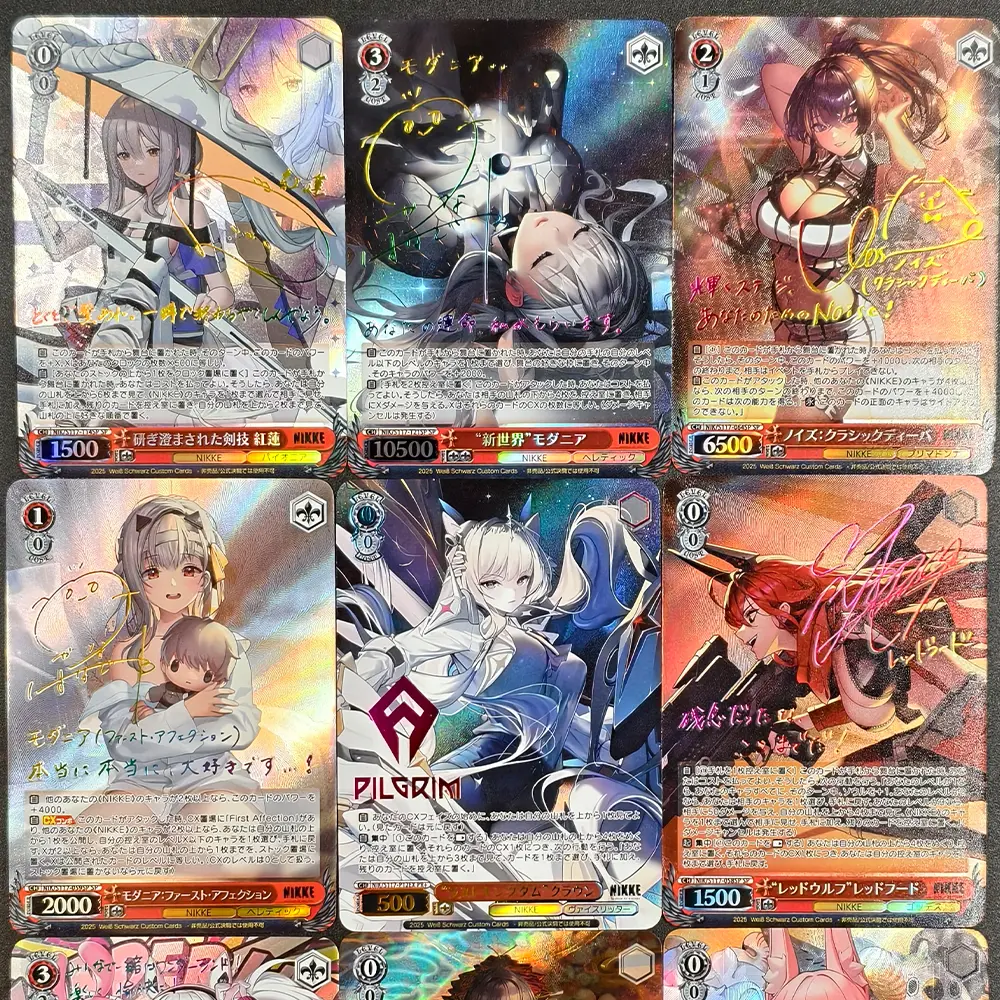 9Pcs/set Nikke The Goddess of Victory Weiss Schwarz Collection Card Marian Honglian Signature Card Texture Refractive Flash Gift