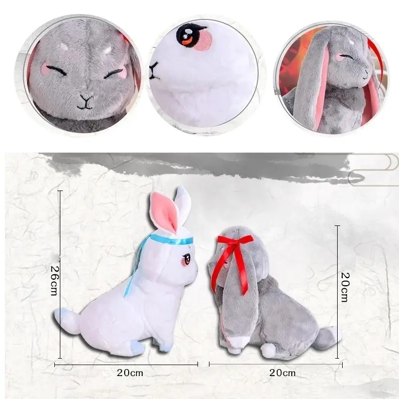Kawaii Cute Wei Wu Xian Rabbit Lan Wang Ji Bunny Mo Dao Zu Shi Plush Doll Stuffed Toys Plush Toys Birthday Gifts