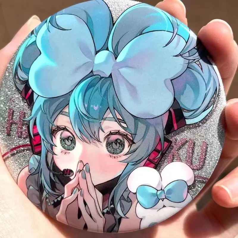 3pcs/setHatsune Miku New Badge Anime Peripheral Cute Cartoon Brooch Kawaii DIY Itbag Clothing Accessories Collectible Gifts 75MM