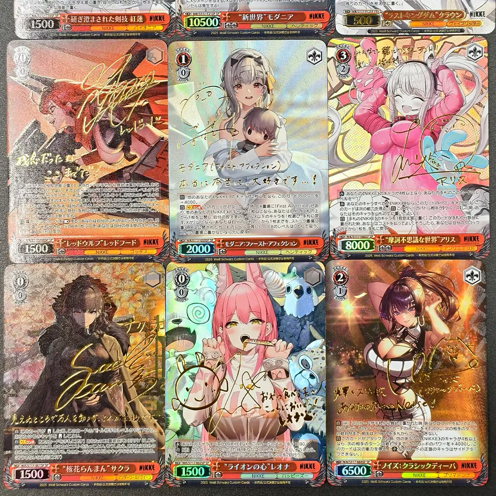 9Pcs/set Nikke The Goddess of Victory Weiss Schwarz Collection Card Marian Honglian Signature Card Texture Refractive Flash Gift