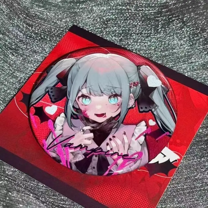 3pcs/setHatsune Miku New Badge Anime Peripheral Cute Cartoon Brooch Kawaii DIY Itbag Clothing Accessories Collectible Gifts 75MM