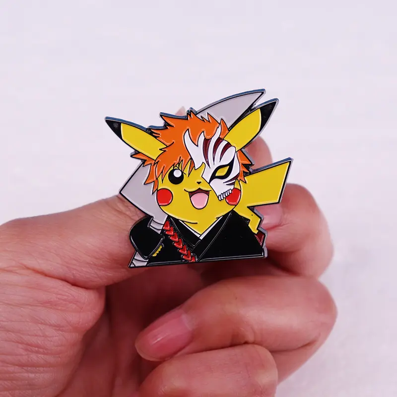 Pokemon Pikachu Anime Lapel Pins Backpack Jeans Enamel Brooch Pin Women Fashion Jewelry Gifts Bleach Mask Cartoon Badges