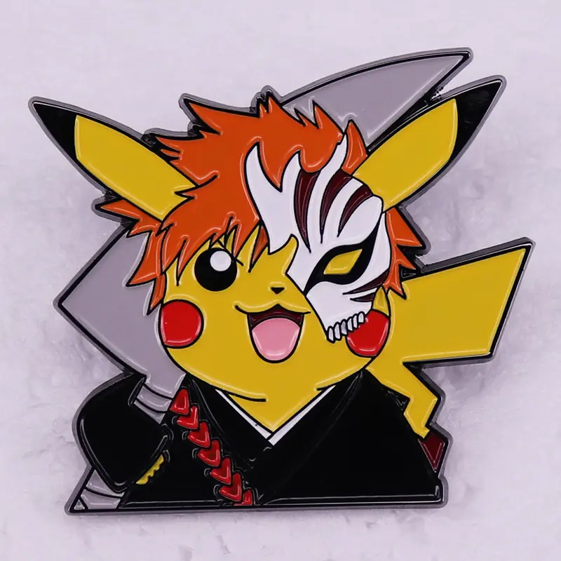 Pokemon Pikachu Anime Lapel Pins Backpack Jeans Enamel Brooch Pin Women Fashion Jewelry Gifts Bleach Mask Cartoon Badges