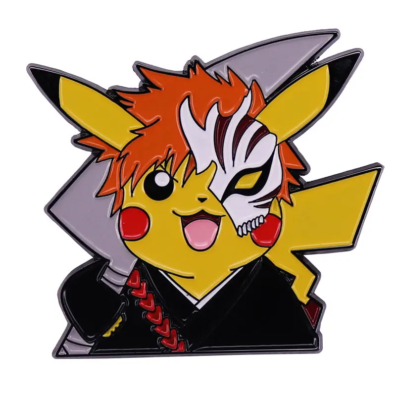 Pokemon Pikachu Anime Lapel Pins Backpack Jeans Enamel Brooch Pin Women Fashion Jewelry Gifts Bleach Mask Cartoon Badges