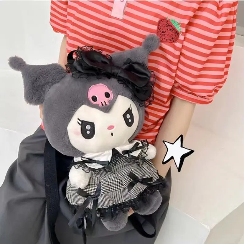Plushie Sanrio Bag Plush Kuromi Backpack Kawaii My Melody Shoulder Bag Large Capacity Lolita Plush Stuffed Animal Doll Toys Gift