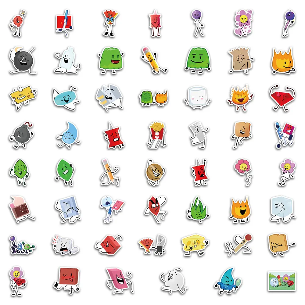 10/30/52PCS Battle for Dream Island Stickers Funny Cartoon Sticker DIY Luggage Laptop Phone Guitar Car Bike Skateboard Decals