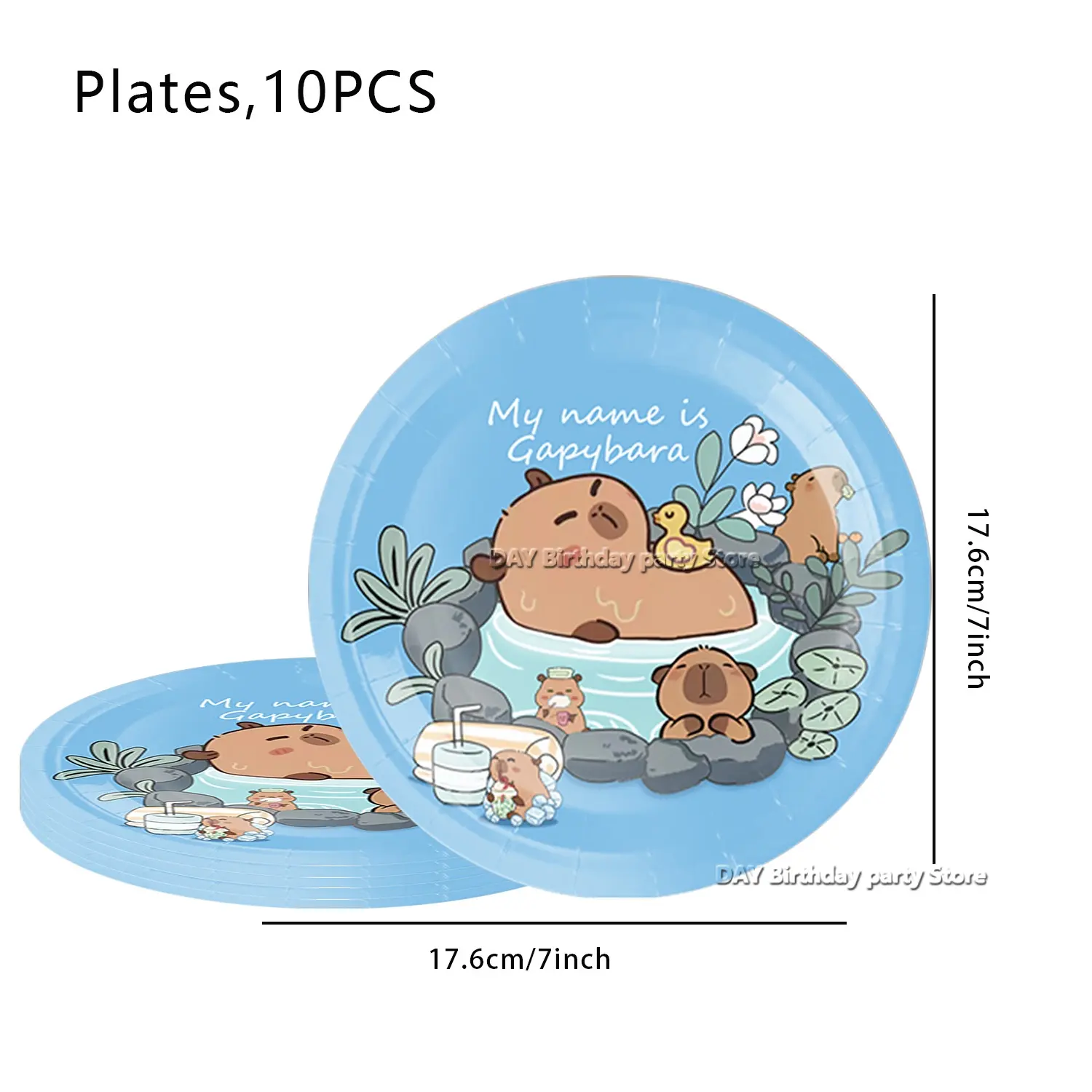 Cartoon Animal Capybara Birthday Party Decoration Disposable Dinnerware Cup Plate Napkin Tablecloth Kids Baby Shower Supplies