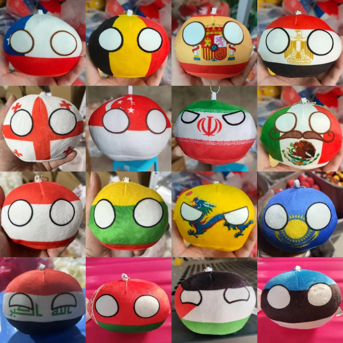 10cm Country Ball 70 styles Plush Toys Polandball Pendant Country Balls Countryball Stuffed Doll Toy Halloween Gifts for Kids