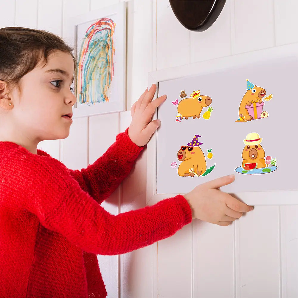 8/16sheets Cute Cartoon Capybara Puzzle Stickers Children DIY Make a Face Decals Funny Kid Assemble Jigsaw Game Sticker Toy Gift