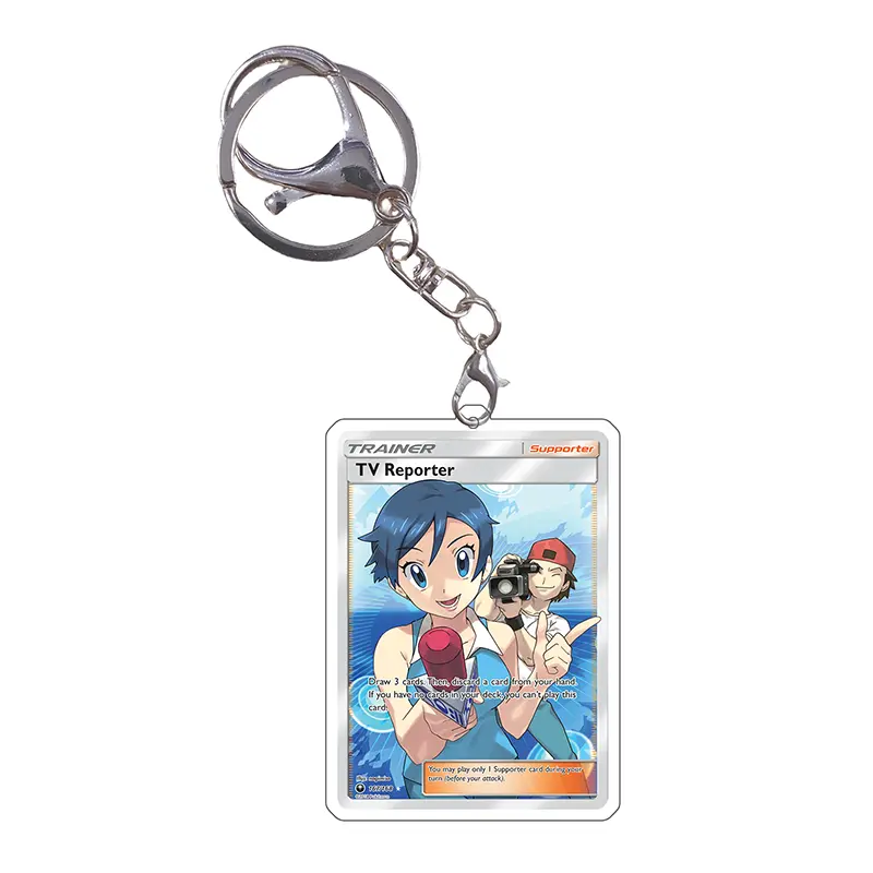 Pokemon Keychain Cards Lillie Sylveon Lusamine Shauna Lana N Cynthia Anime Game Characters Self Made Acrylic Pendant Decoration