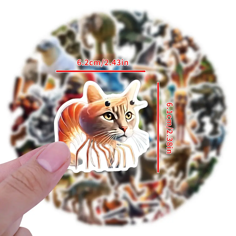 10/50/100PCS Abstract Animal Stickers Italian Brainrot Tung Tung Sahur Animals Doodle Cartoon Decal Kids Toy DIY Suitcase