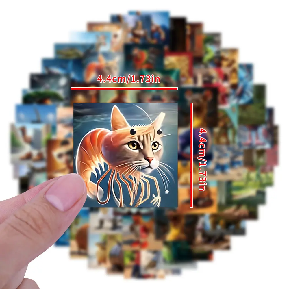 10/30/80PCS AI Abstract Brainrot Abstract Cartoon Stickers Tung Tung Tung Sahur Funny Animal Decals Cute DIY Sticker Toys