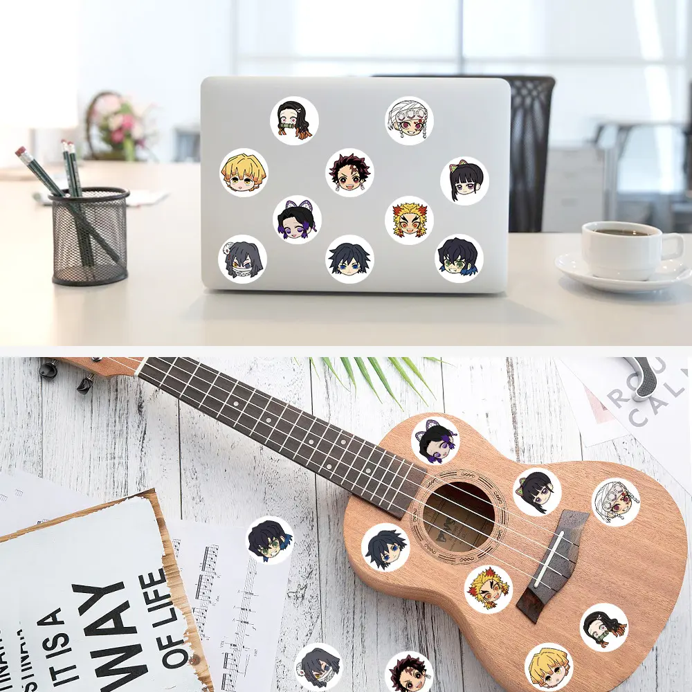 500pcs/Roll Kawaii Demon Slayer DIY Cartoon Stickers Anime Seal Label Decorative Cartoon Kids Party Candy Rolls Stickers Toys