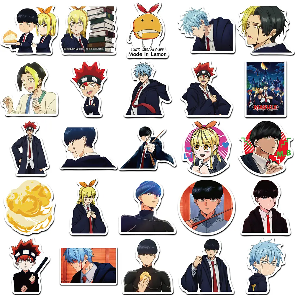 10/30/50pcs Japanese Anime Mashle Magic and Muscles Stickers Waterproof DIY Notebook Phone Laptop Cool Cartoon Decals Decoration