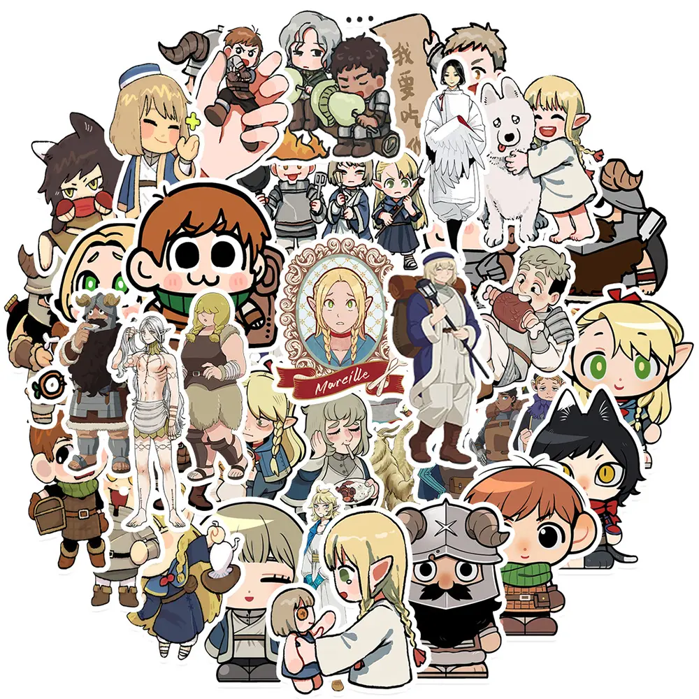 10/30/50pcs Anime Delicious in Dungeon Stickers Kawaii Marcille Laios Cartoon Sticker for Luggage Guitar Suitcase Kid DIY Decals