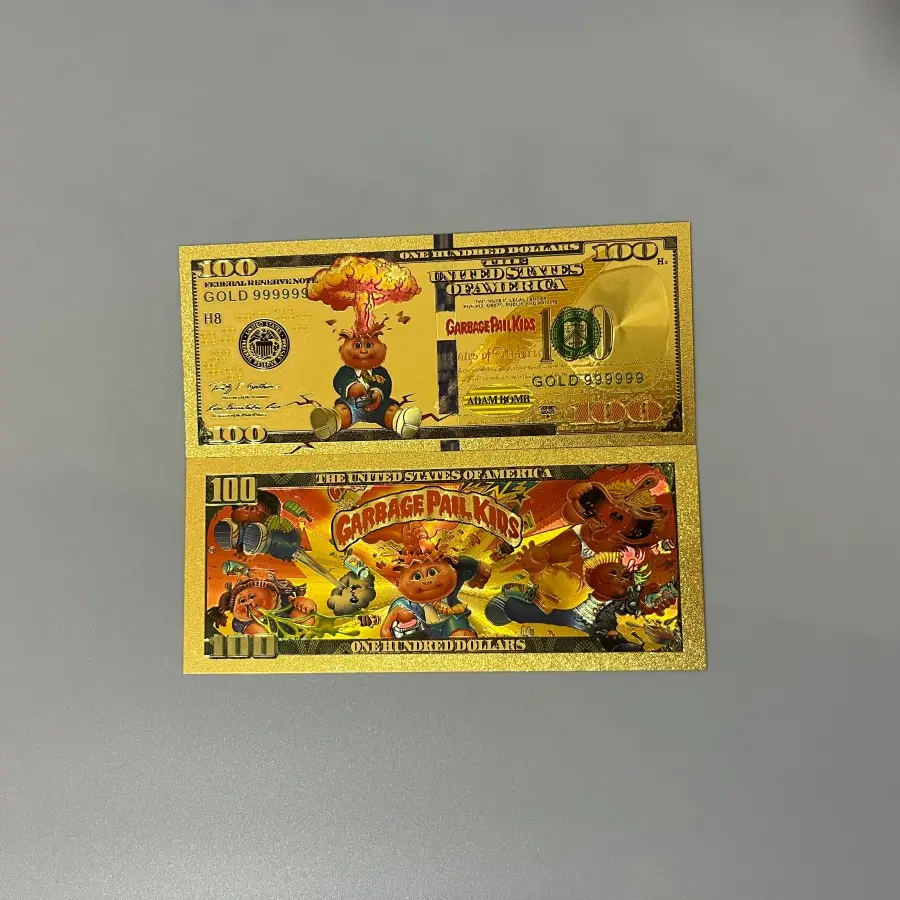 4 styles Garbage Pail Kids golden Cards Board Games Garbagepailkids Card Cartoon anime gold banknote Toy Gift