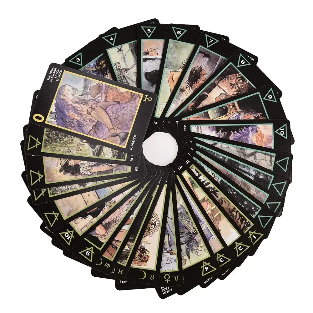 Tarot of Manara Cards A 78 Deck PDF Guidebook Divination fate tarot deck board game for personal use Playing games