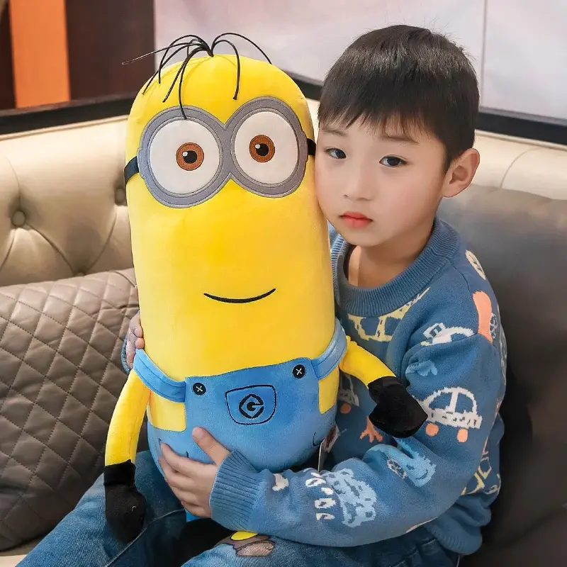 2024Hot Cute Minions Movie Characters Yellow Plush Toys Bob Stuart In Jeans Soft Dolls Toys & Hobbies Christmas Birthday Gifts