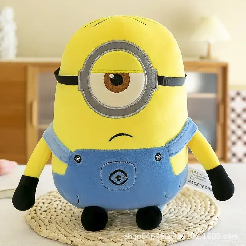 2024Hot Cute Minions Movie Characters Yellow Plush Toys Bob Stuart In Jeans Soft Dolls Toys & Hobbies Christmas Birthday Gifts