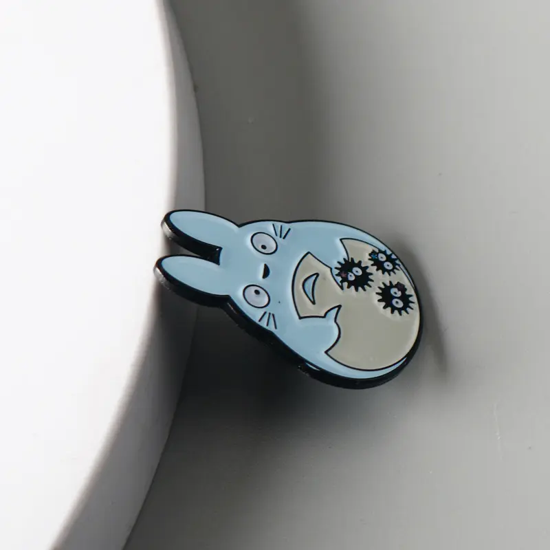 1PC Enamel Pins Anime Cartoon Cute Blue Rabbit Metal Brooch Backpack Decoration Supplies Lapel Badges