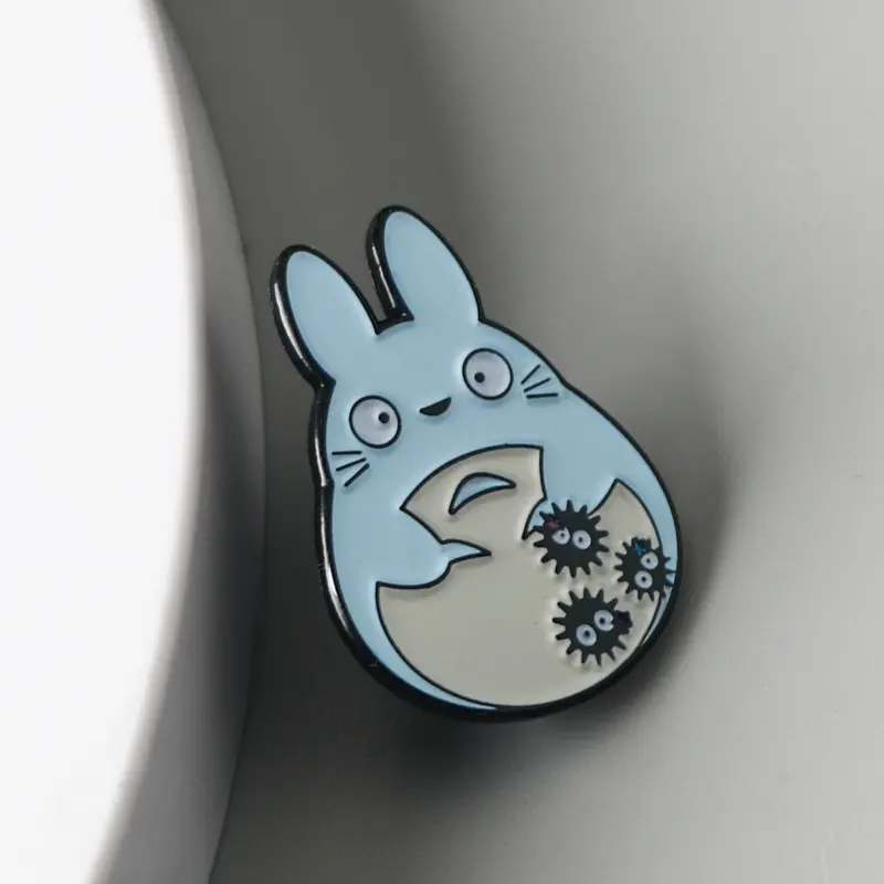 1PC Enamel Pins Anime Cartoon Cute Blue Rabbit Metal Brooch Backpack Decoration Supplies Lapel Badges