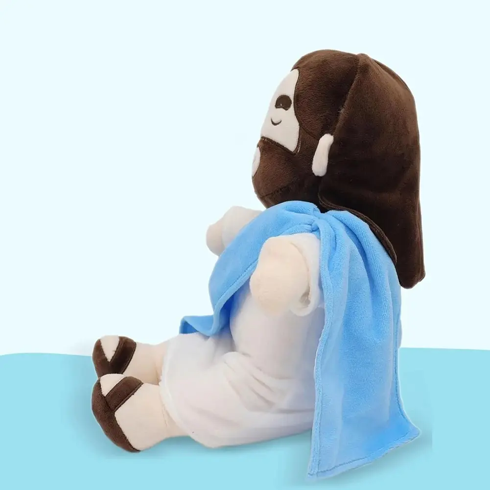 Jesus Plush Toy Baby Soothing Breathing Jesus Doll Four-gear Adjustment Children Music Sleep Companion Holiday Toy Gifts