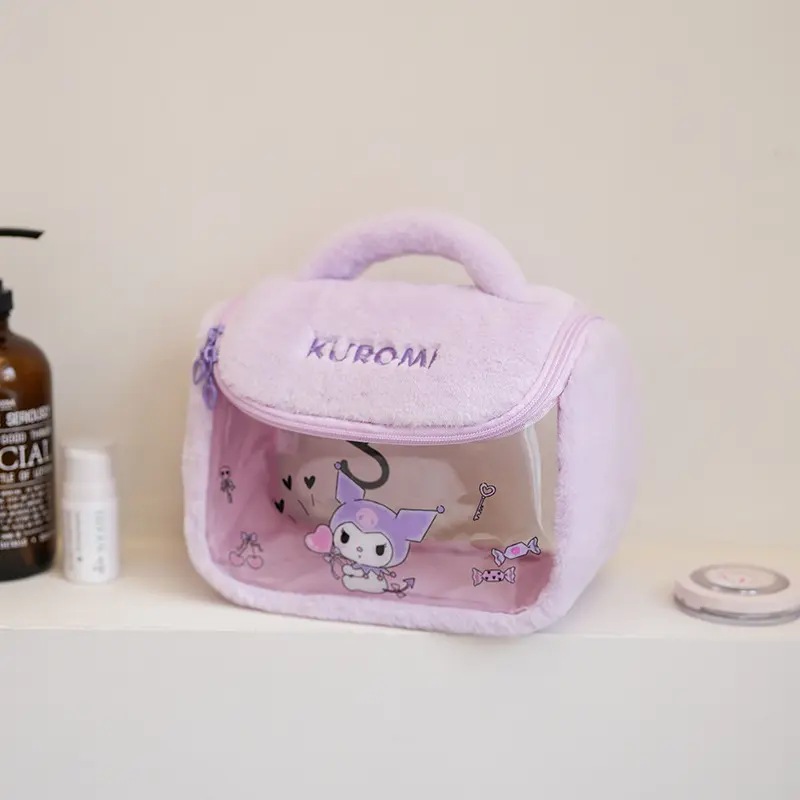 Sweet MINISO Ins Fashion Kuromi  Fashion Makeup Bag Cute My Melody Large Capacity Portable Storage Bag Lovely Gifts for Girls