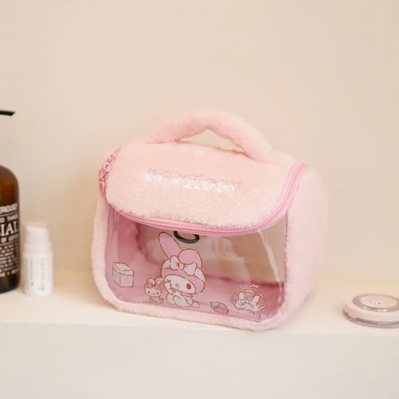 Sweet MINISO Ins Fashion Kuromi  Fashion Makeup Bag Cute My Melody Large Capacity Portable Storage Bag Lovely Gifts for Girls