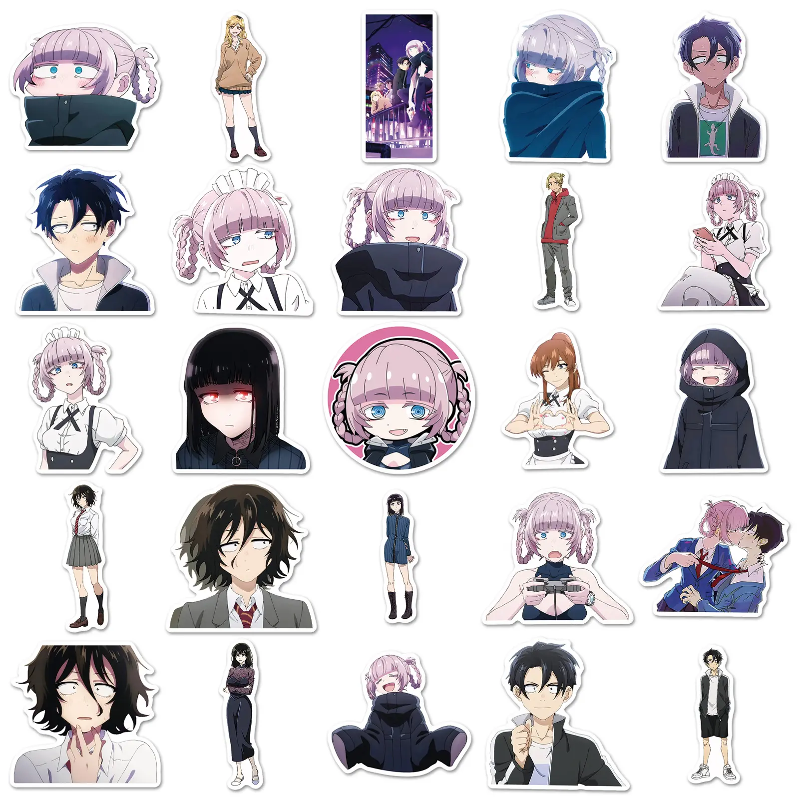 10/50PCS All Night Song CALL OF THE NIGHT Japanese comic doodle cartoon Japanese comic decorative waterproof stickers Kids Toy