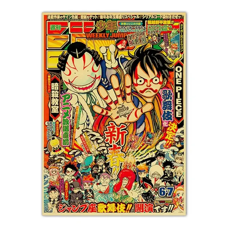 Vintage Anime Movie Kraft Paper Posters JoJo's Bizarre Adventure/Jujutsu Kaisen/Demon Slayer Poster Room Home Decor Wall Art