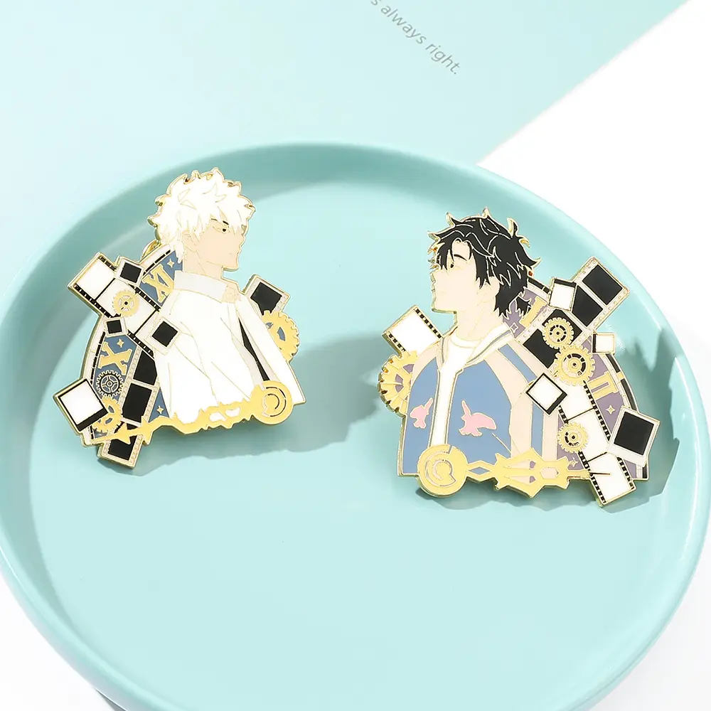 Anime Link Click Brooch Charles Lucas Small Fresh Metal Button Badge Jewelry for Clothing Handbag Fashion Accessories Daily Wear