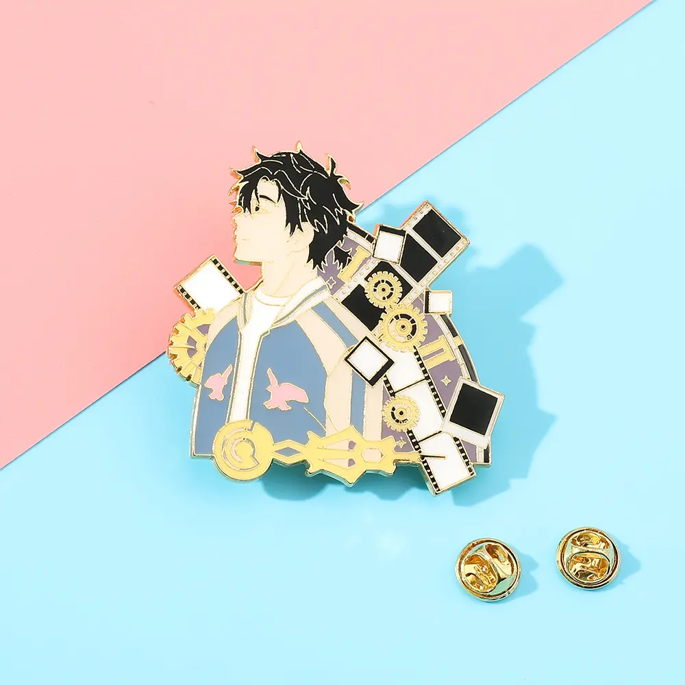 Anime Link Click Brooch Charles Lucas Small Fresh Metal Button Badge Jewelry for Clothing Handbag Fashion Accessories Daily Wear
