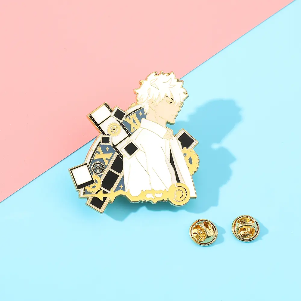 Anime Link Click Brooch Charles Lucas Small Fresh Metal Button Badge Jewelry for Clothing Handbag Fashion Accessories Daily Wear