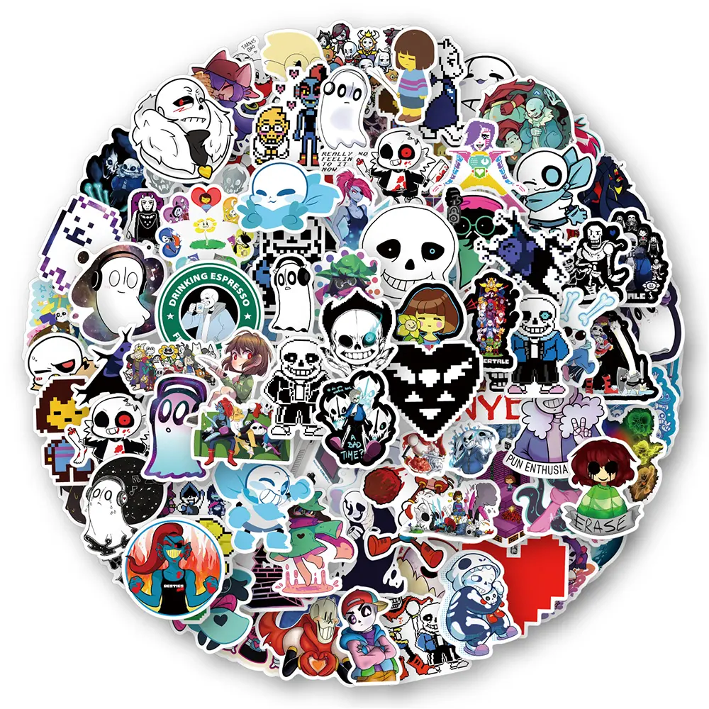 10/30/50/100PCS Game Undertale Stickers Waterproof Decals DIY Fridge Luggage Skateboard Phone Cartoon Funny Sticker Kid Toy Gift