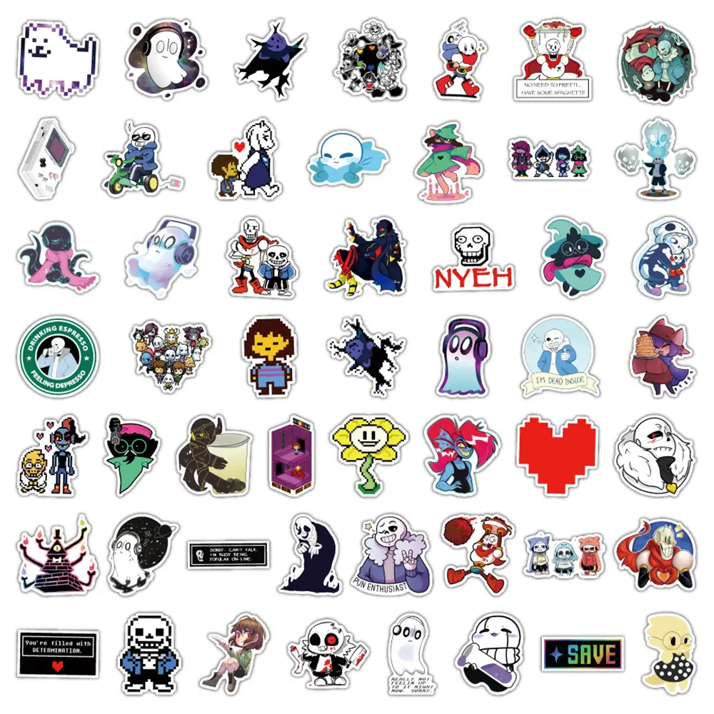 10/30/50/100PCS Game Undertale Stickers Waterproof Decals DIY Fridge Luggage Skateboard Phone Cartoon Funny Sticker Kid Toy Gift