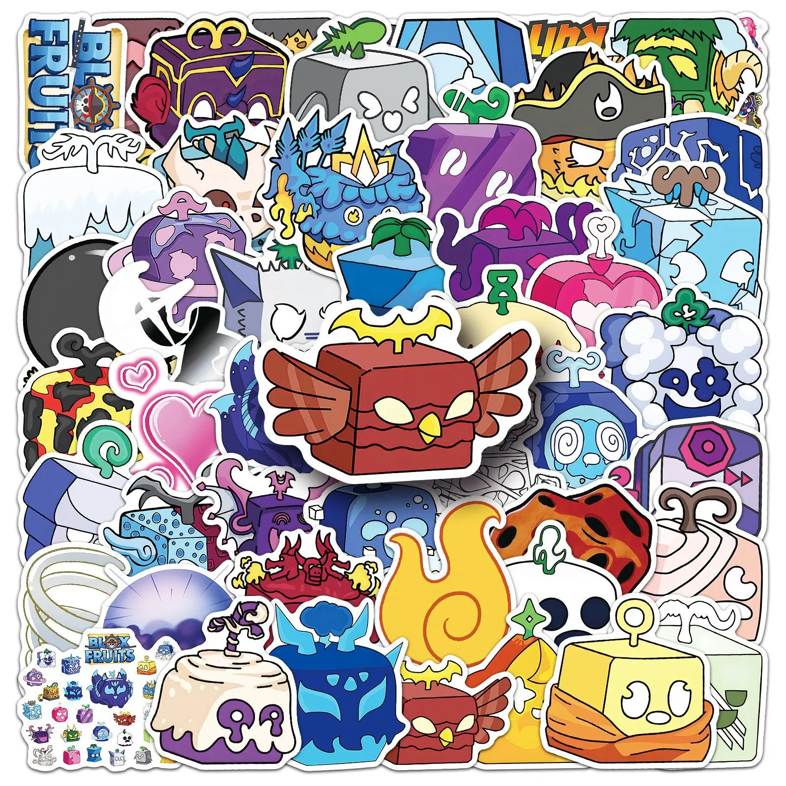 10/50PCS Cute Strange Blox Fruits Stickers Cartoon DIY For Skateboard Phone Guitar Laptop Cup Helmet Waterproof Sticker Kid Toys