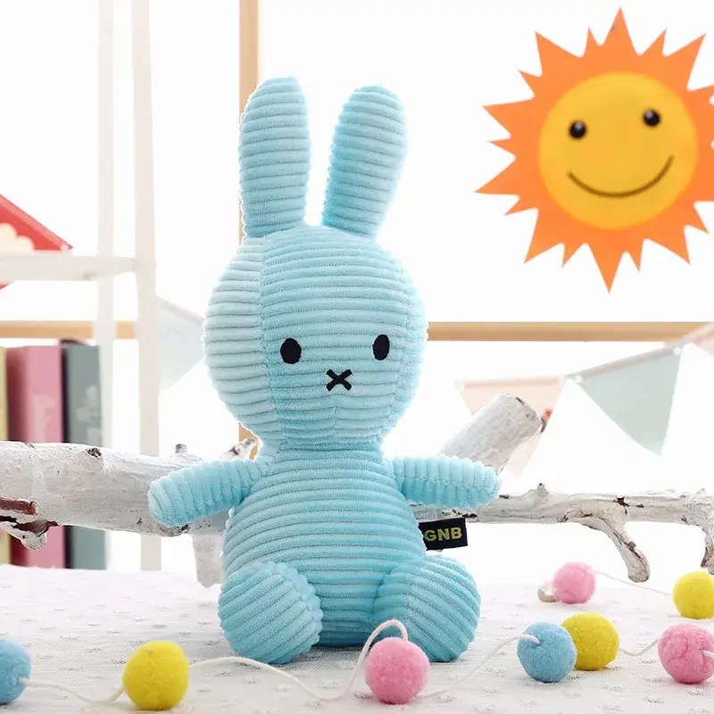 8Inch Kawaii Cute Striped Miffy Rabbit PP Cotton Stuffed Figure Toy Peripheral Doll Christmas Gift for Girls Boys