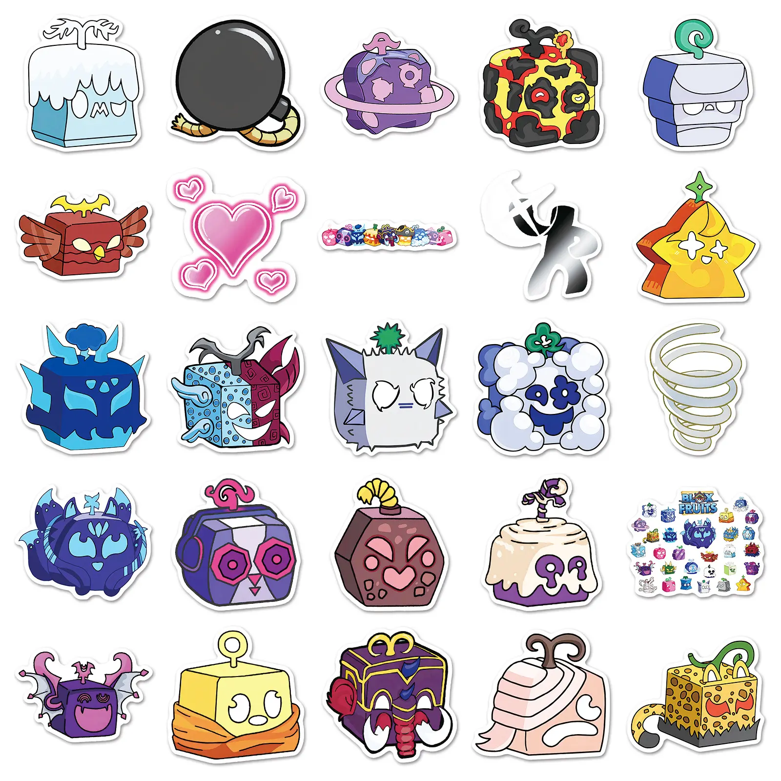 10/50PCS Cute Strange Blox Fruits Stickers Cartoon DIY For Skateboard Phone Guitar Laptop Cup Helmet Waterproof Sticker Kid Toys