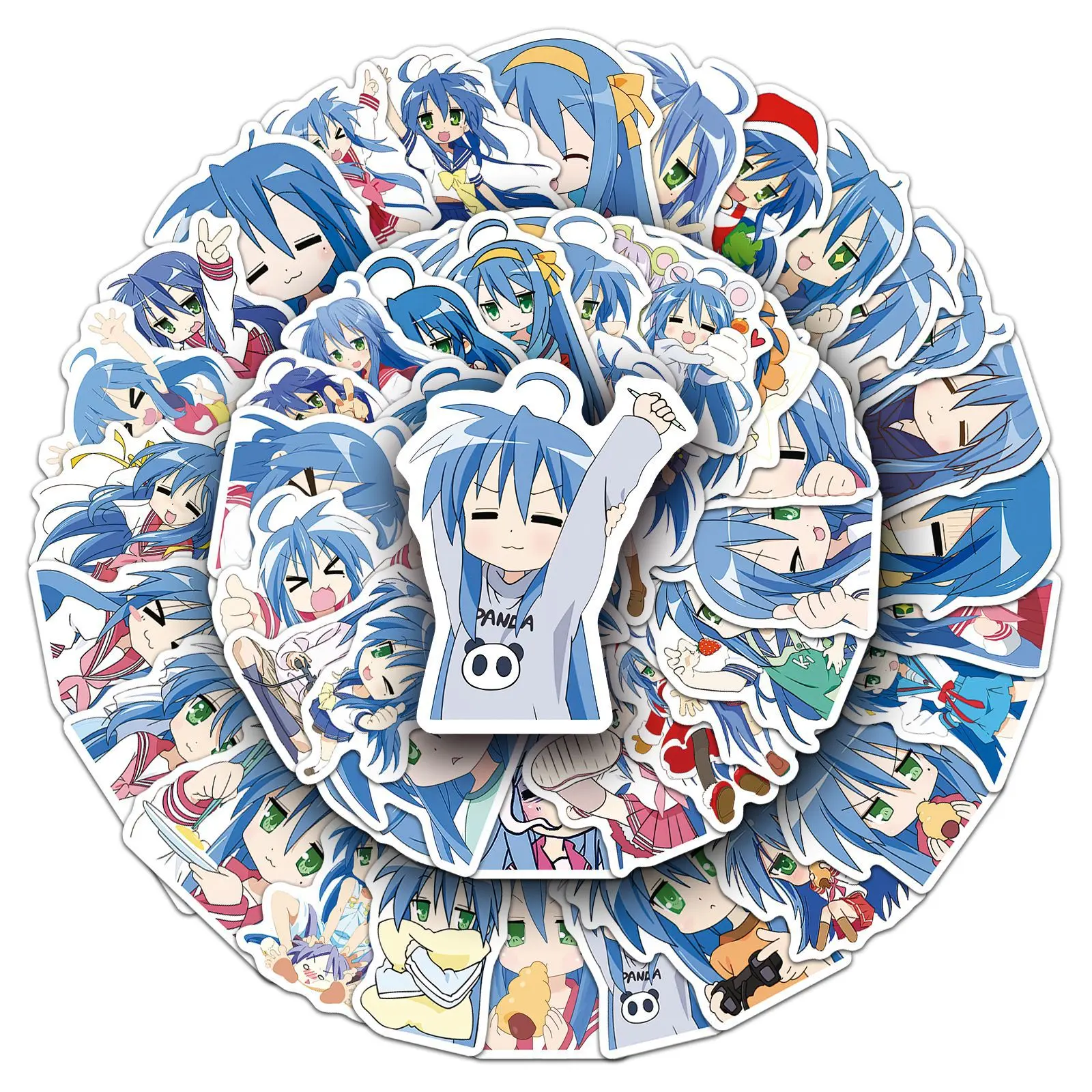 10/50PCS Izumi Konata Graffiti Stickers Lucky Star Anime Decal For Guitar Helmet Wardrobe Skateboard Waterproof Sticker Kid Toys