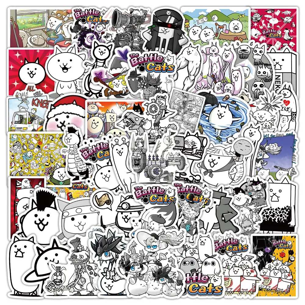10/30/50PCS The Battle Cats Stickers Funny Cartoon Game Cat Graffiti Laptop Phone Guitar Car Bike Skateboard Decals Kids Toy